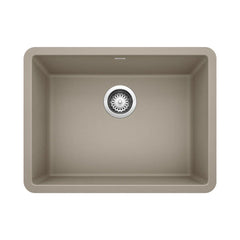 BLANCO BLANCO 522417 Precis 23-1/2 x 17-3/4 in. No Hole Composite Single Bowl Undermount Kitchen Sink in Truffle