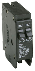 EATON Eaton BR2020 Type BR Circuit Breaker, 120 VAC, (2) 20 Amp, 10 kA Interrupt, 1 Poles, Common/Thermal Magnetic Trip