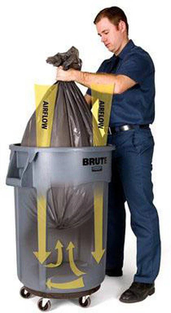 RUBBERMAID Rubbermaid FG264360GRAY Brute 44 Gal Vented Trash Can