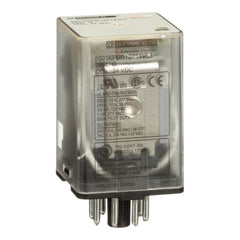 SCHNEIDER ELECTRIC Square D 8501KPDR12P14V53 24 VDC 10 Amp DPDT Plug-In Relay with LED