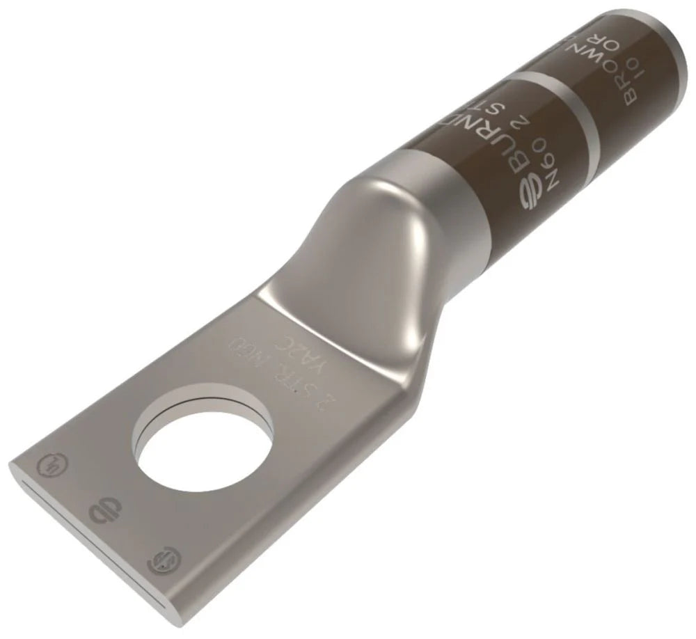 BURNDY Burndy YA2CN 2 AWG CU One Hole 1/2 Stud Size Long Barrel Internal Chamfer Tin Plated UL/CSA 90C Up to 35kV