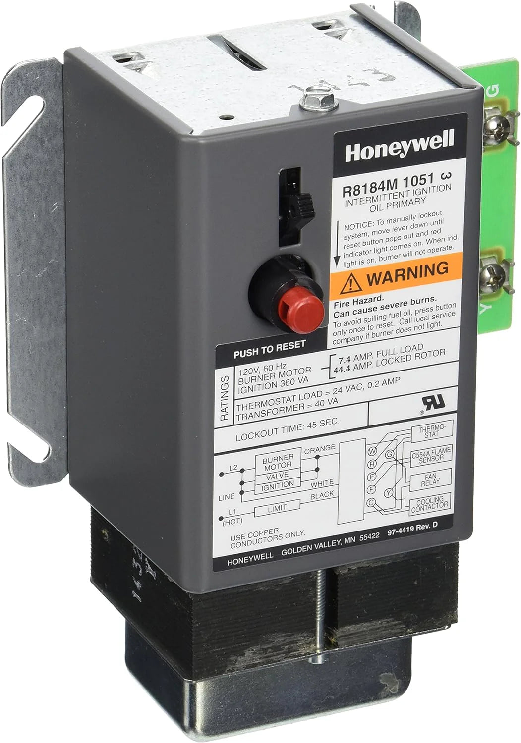 HONEYWELL Honeywell R8184M1051 Relay Burner Control 45 Sec