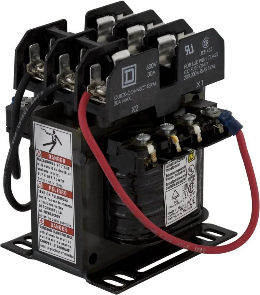 SCHNEIDER ELECTRIC Square D 9070TF100D1 Control Transformer 240VAC, 480VAC to 120VAC 100VA