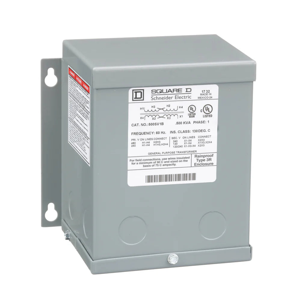 SCHNEIDER ELECTRIC Schneider Electric 500SV1B Xfmr Dry 1Ph .5Kva 240X480-Volt-120/240-Volt