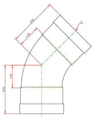 VIEGA Viega 20658 ProPress Zero Lead Copper XL-C 45-Degree Elbow with 3-Inch P x P