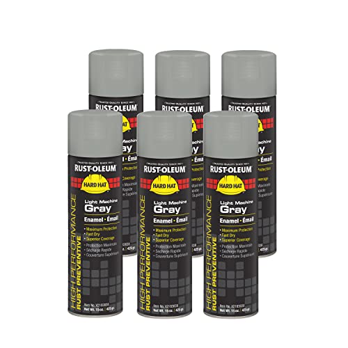 RUST-OLEUM Rust-Oleum V2183838 High Performance V2100 System Rust Preventive Enamel Spray Paint 20-Ounce Light Machine Gray 6-Pack