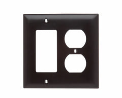LEGRAND Pass & Seymour TP826 Combination Wallplate 5-1/2 in Brown