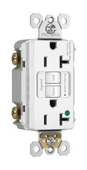 LEGRAND Pass & Seymour 2097HGW GFCI Receptacle, Duplex, 125 VAC, 20 Amp, 2 Poles, 3 Wires, White