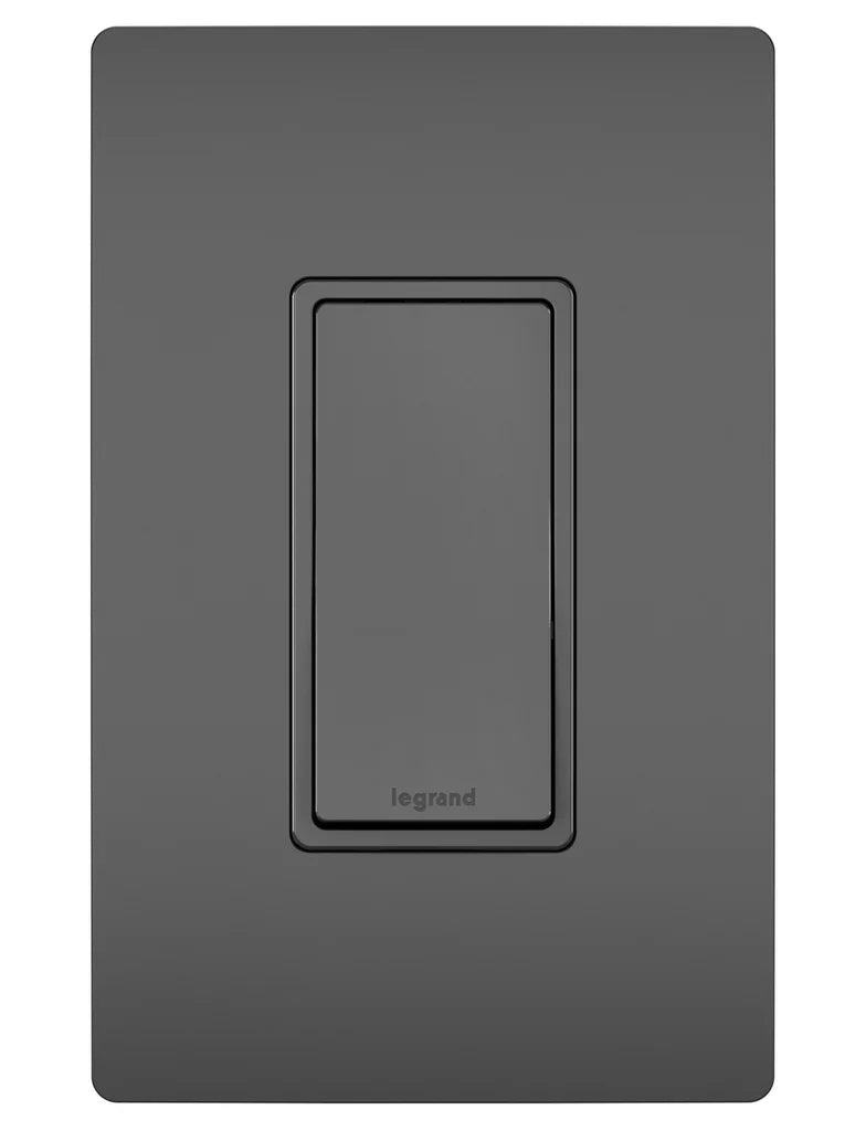LEGRAND Pass & Seymour TM873BK Legrand Radiant 15 Amp Rocker Wall Switch, Decorator Light Switches, Black, 3-Way, TM873BK