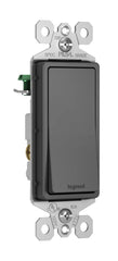 LEGRAND Pass & Seymour TM873BK Legrand Radiant 15 Amp Rocker Wall Switch, Decorator Light Switches, Black, 3-Way, TM873BK