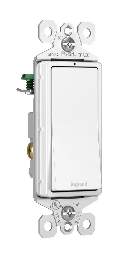 LEGRAND Pass & Seymour TM870WSL 1-Pole Decorator Rocker Switch 15 A 120 VAC