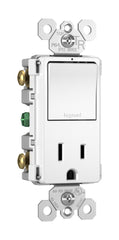 LEGRAND Pass & Seymour RCD38TRW Combination Single Pole/3-Way Switch & Tamper Resistant Receptacle, 15A 120/125V - White