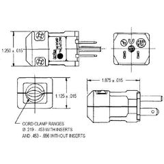 HUBBELL Hubbell HBL8115V 15 Amp 125 Volt 2-Pole 3-Wire NEMA 5-15P White Nylon Straight Blade Plug