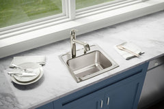 ELKAY Elkay LR17162 Lustertone Classic Stainless Steel 17 x 16 x 7-5/8 2-Hole Single Bowl Drop-In Sink