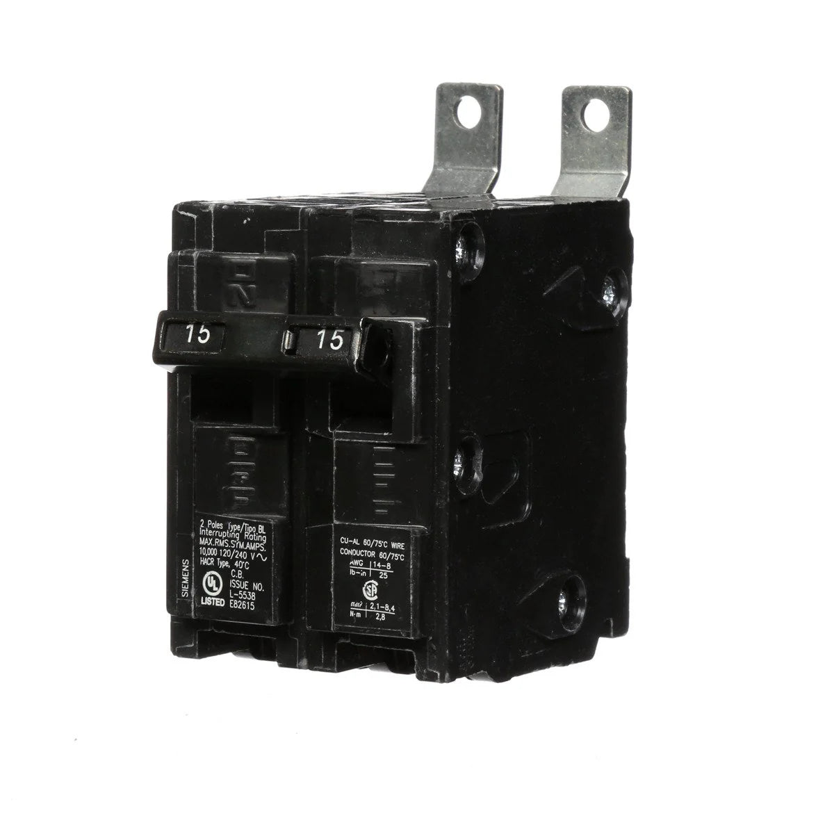 SIEMENS Siemens B215 2-Pole 15 Amp 120/240 Volt 10 K Circuit Breaker