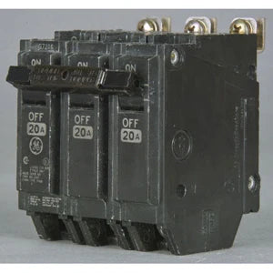 GENERAL ELECTRIC GE THQB32020 THQB Miniature Circuit Breaker, 120/240 VAC, 20 Amp, 10 kAIC, 3 Poles