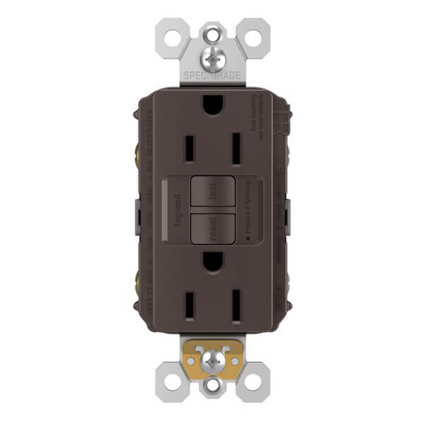 LEGRAND Pass & Seymour 1597 Self-Test GFCI Receptacle 15A 125V Brown