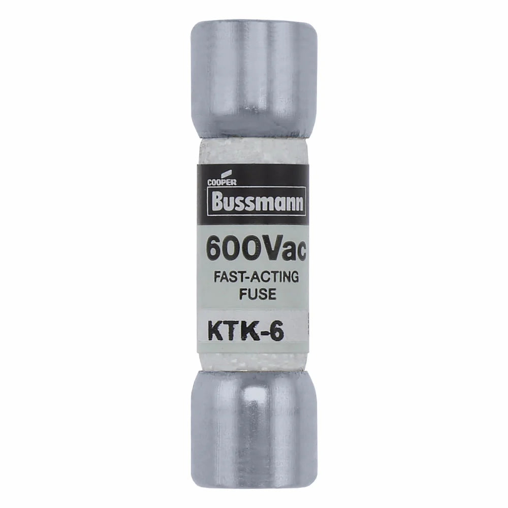 EATON Bussmann KTK-6 600V 6Amp LIMITRON Fast-Acting Supplemental Fuse Non-Indicating 100kAIC @ 600Vac