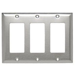 LEGRAND Pass & Seymour SS263 3 Gang Decorator Wall Plate 302/304 Stainless Steel