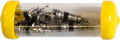 C&D VALVE C&D Valve CD3805 Plastic Tube Container w/ 6 Valve Cores and One Core Wrench Tool