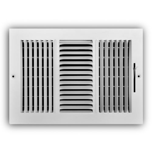 DAIKIN T A Industries Inc 103M12X08 Ceiling Register, 3-Way Stamped, 12 in x 8 in, Steel, White