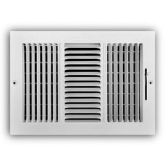 DAIKIN T A Industries Inc 103M12X08 Ceiling Register, 3-Way Stamped, 12 in x 8 in, Steel, White