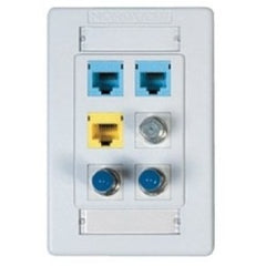 Belden AX101440 Interface Faceplate Flush Mount 6-Port Almond