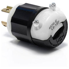 Leviton 4570-C Black & White 15A 250V 2P3W Locking Plug