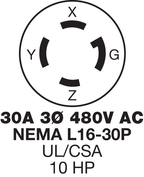 HUBBELL WIRING Hubbell Wiring Device-Kellems HBL28W76 HWD 30 Amp 480 Volt 3-Pole 4-Wire NEMA L16-30P