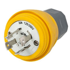 Hubbell Wiring Device-Kellems HBL28W74 1-Phase Grounding Male Standard Cord Mount Watertight Locking Plug 125/250 VAC