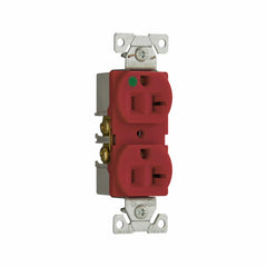 Hubbell HBL8300RED 20 Amp 125 Volt 2-Pole 3-Wire NEMA 5-20R Red Straight Blade Duplex Receptacle