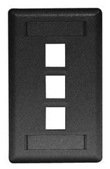 Hubbell Premise Wiring IFP13BK Phone/Data/Multimedia Faceplate 3-Port Black