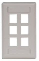 Hubbell IFP16OW 1-Gang Office White 6-Port Data Communication Face Plate
