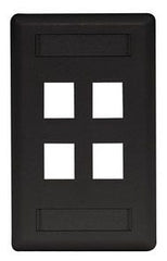 Hubbell Premise Wiring IFP14BK HPW IFP14BK Plate, Wall, Flush, 1-G, 4 Black