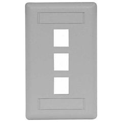 Hubbell IFP13GY HWDK IFP13GY Plate, Wall, Flush, 1-Gang 3-Port
