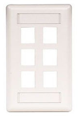 Hubbell IFP16W 1-Gang White 6-Port Data Communication Face Plate