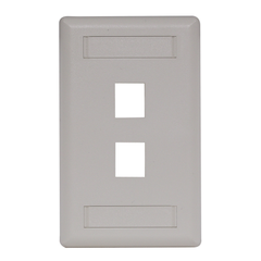Hubbell IFP12OW Single-Gang Keystone Wall Plate 2-Port Replacement MPN