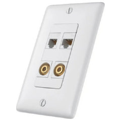 Hubbell NS614W 1-Gang White Thermoplastic 4-Port Box Mount Data Communication Face Plate