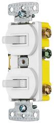 Hubbell Wiring Device-Kellems RC101W Combination Toggle Switch 15A 120V (2) Toggles Replacement MPN