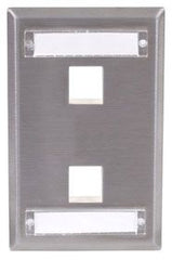 Hubbell SSFL12 Wiring Device-Kellems 1-Gang 2-Port Standard Stamped Faceplate