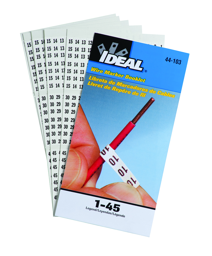 IDEAL Ideal Industries 44-103 Wire Marker Booklet - 1-1/2 in Length - 10 Each