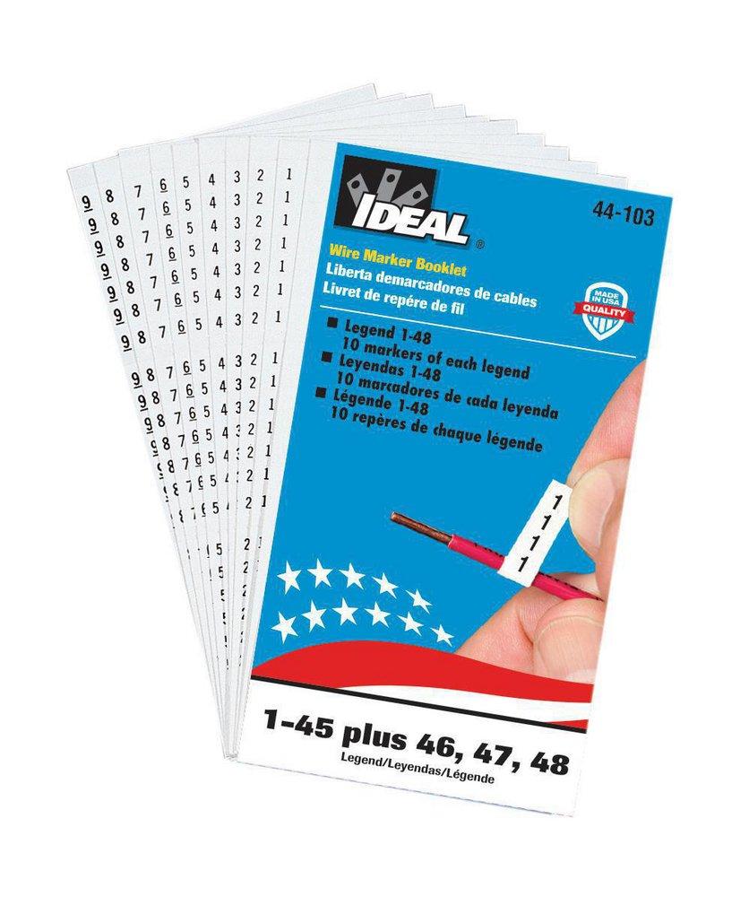 IDEAL Ideal Industries 44-103 Wire Marker Booklet - 1-1/2 in Length - 10 Each