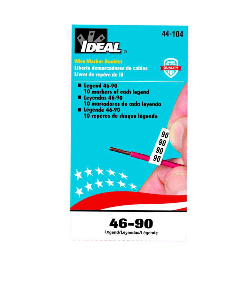 IDEAL Ideal Industries 44-104 Wire Marker Book, 46-90 (10 each)