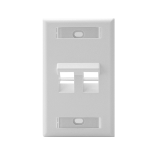 LEVITON Leviton 42081-2WS Angled Single-Gang QuickPort Wall Plate with ID Windows