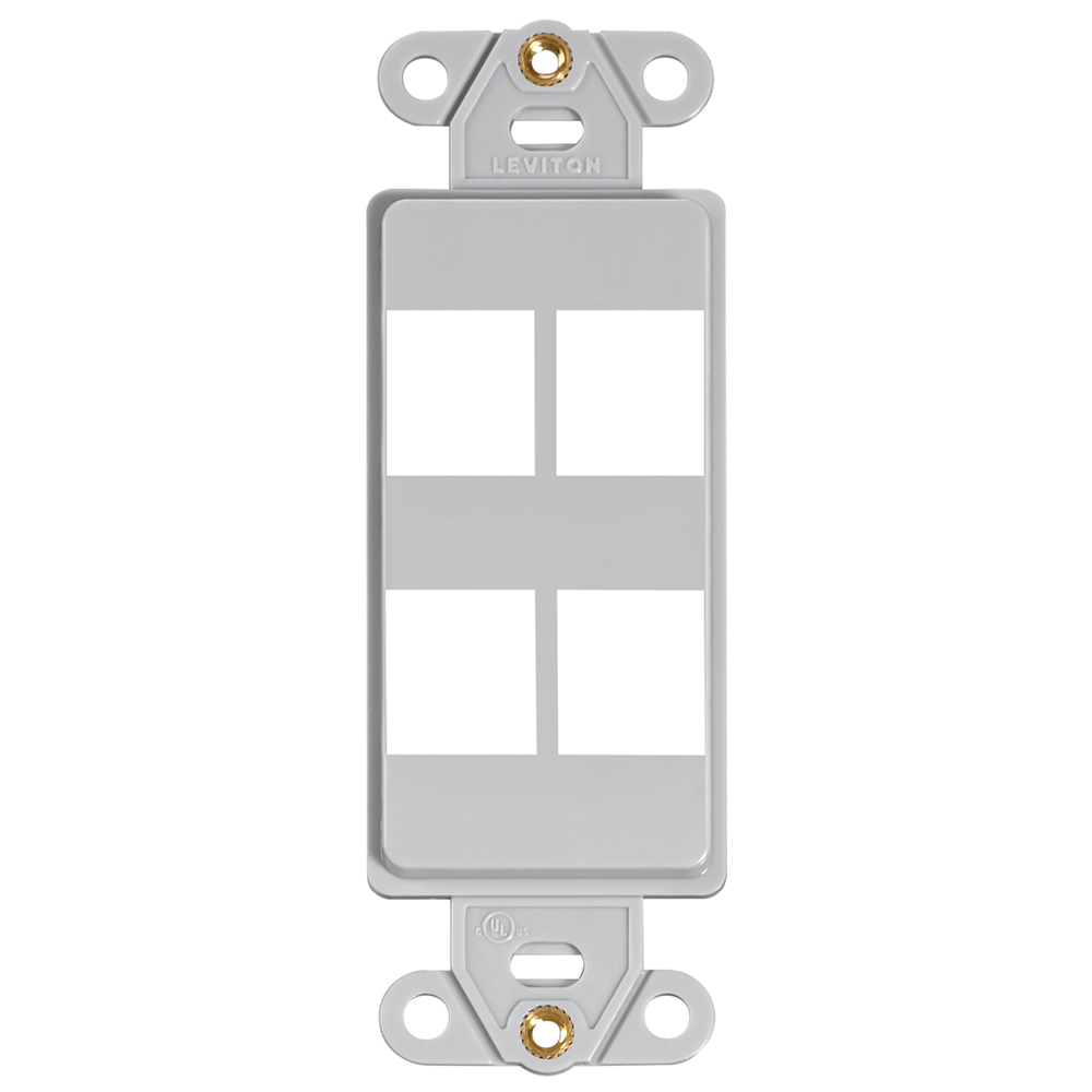 LEVITON Leviton 41644-GY QuickPort Decora Insert 4-Port Grey