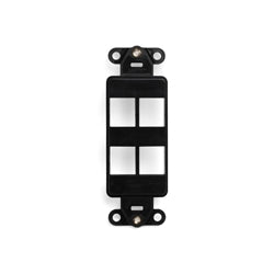 LEVITON Leviton 41644-E QuickPort Decora Insert, 4-Port, Black
