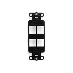 Leviton 41644-E QuickPort Decora Insert, 4-Port, Black