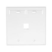 LEVITON Leviton 42080-1WP Wall Plate, 1-Port Double-Gang, With ID Windows, White
