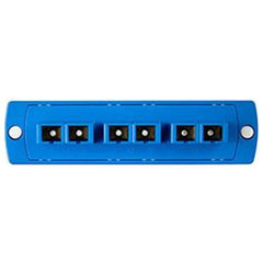 Leviton 5F100-6LC SDX Precision Molded Plate, Single-Mode OS2, Duplex SC, 6-Fibers, Zirconia Ceramic Sleeve, Blue