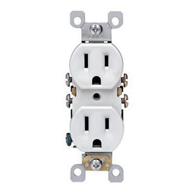 LEVITON Leviton 5320-SW 15 Amp 125 Volt Duplex Receptacle White